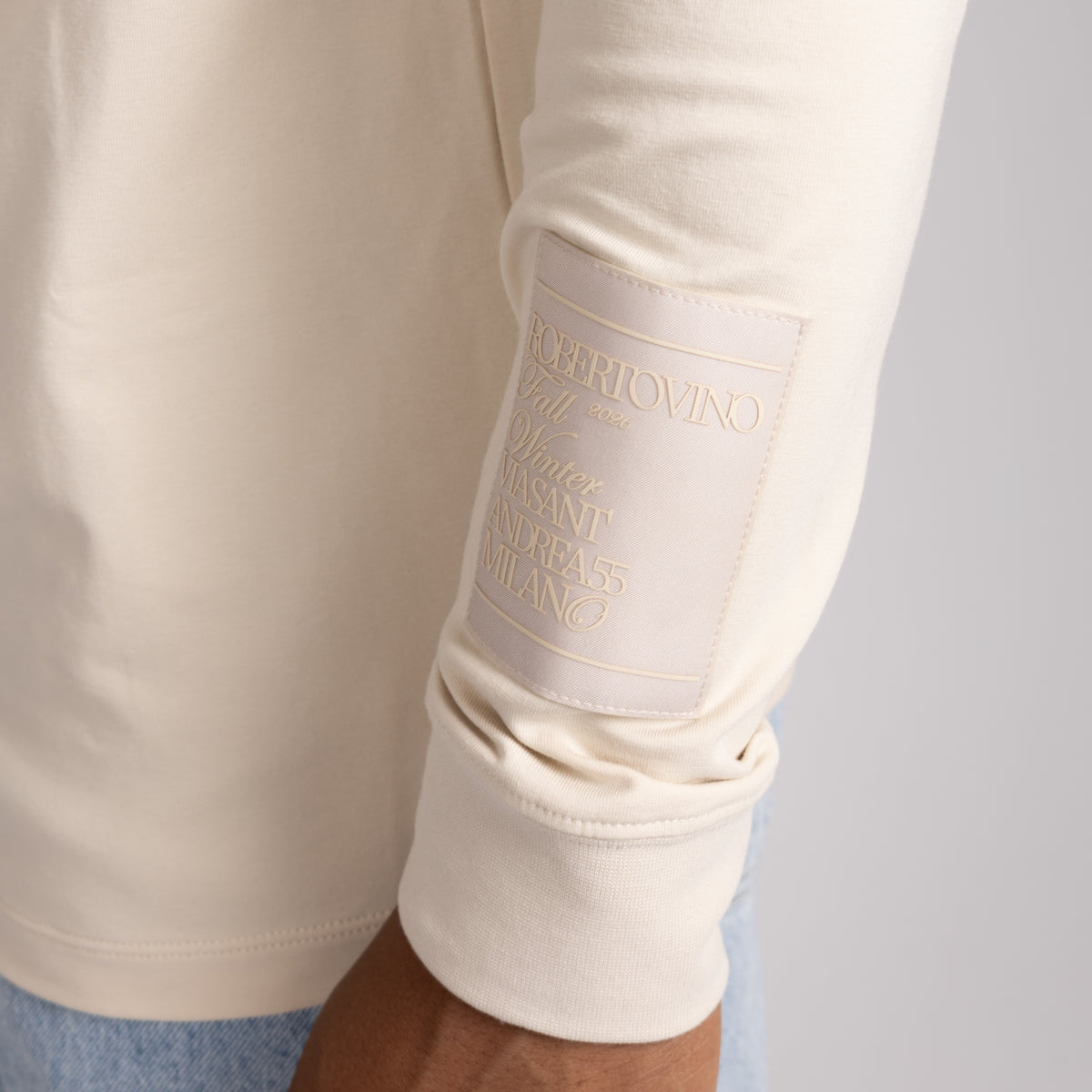 Slim Fit Long Sleeve Tee - Milano Script detail