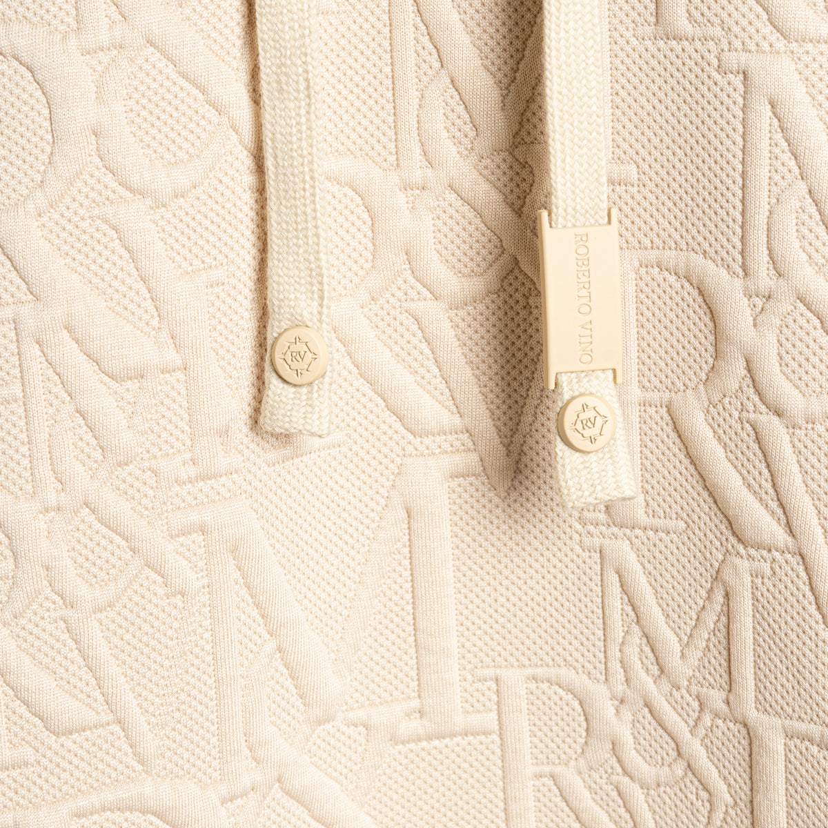 Lightweight Knit Hoodie - Quilted Monogram detail