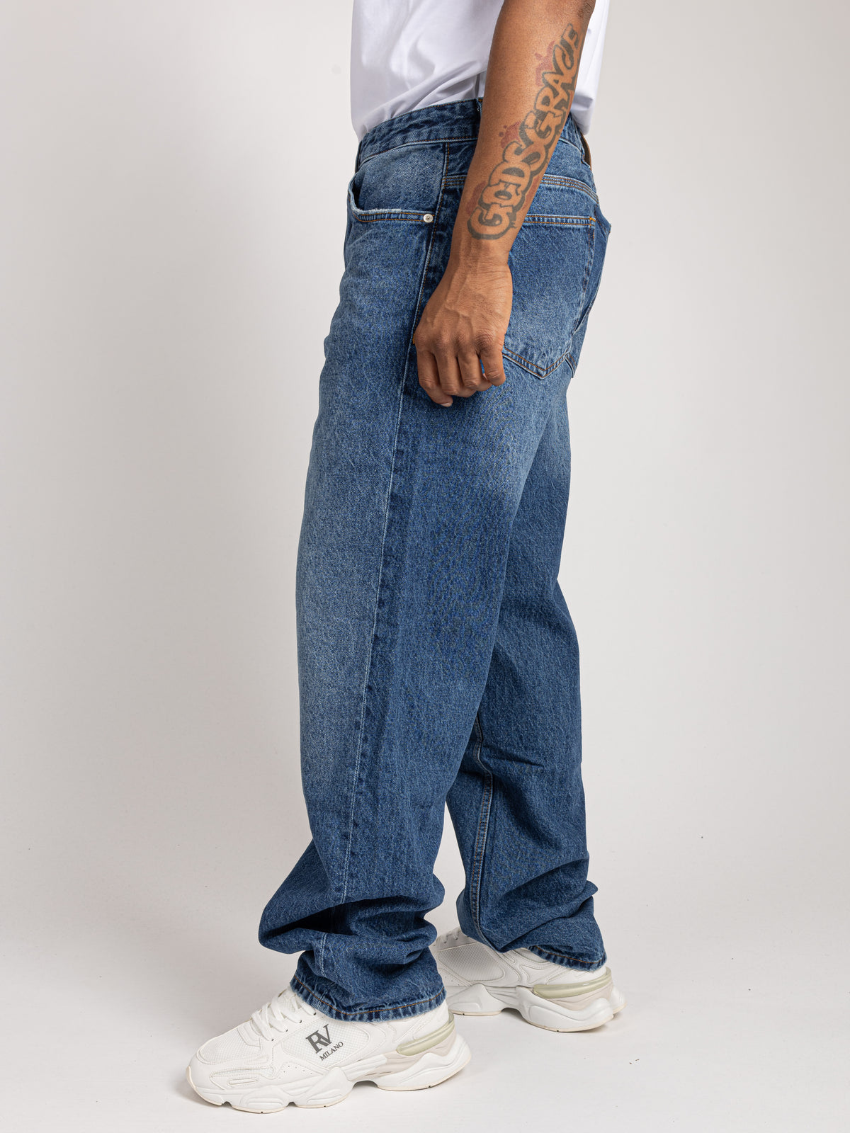 Wide Leg Jeans - Washed