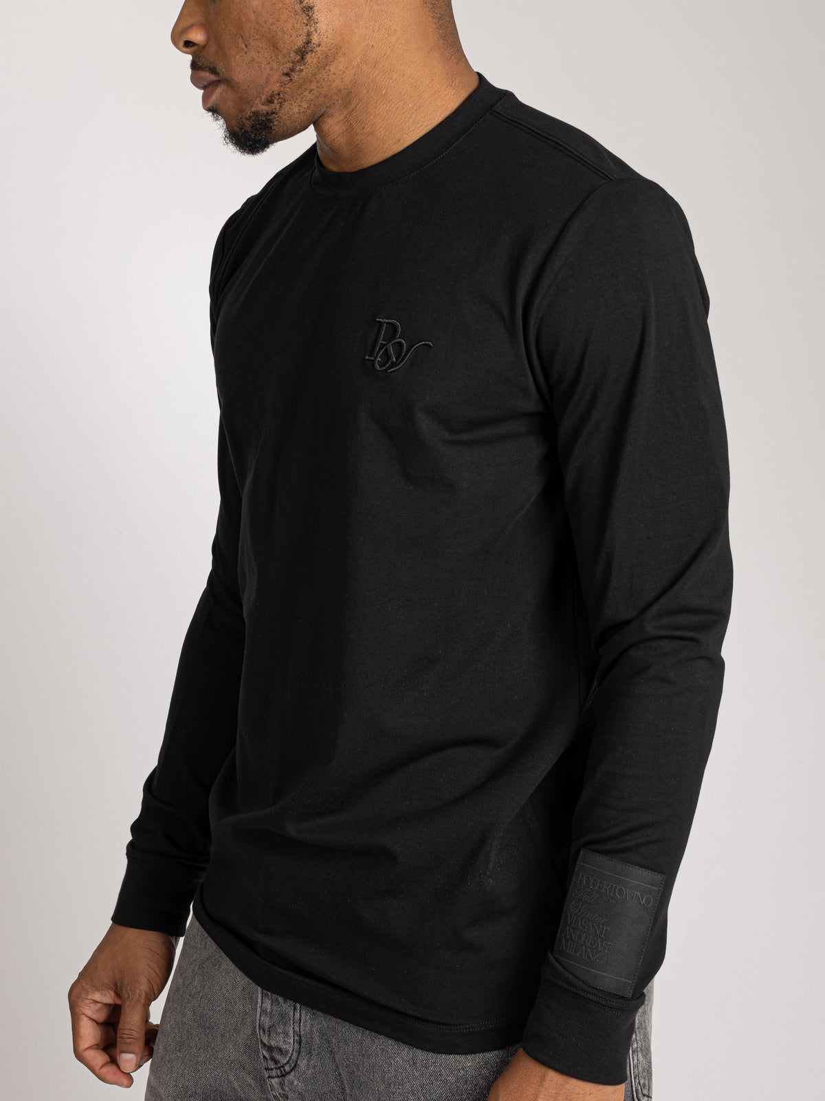 Slim Fit Long Sleeve Tee - Milano Script