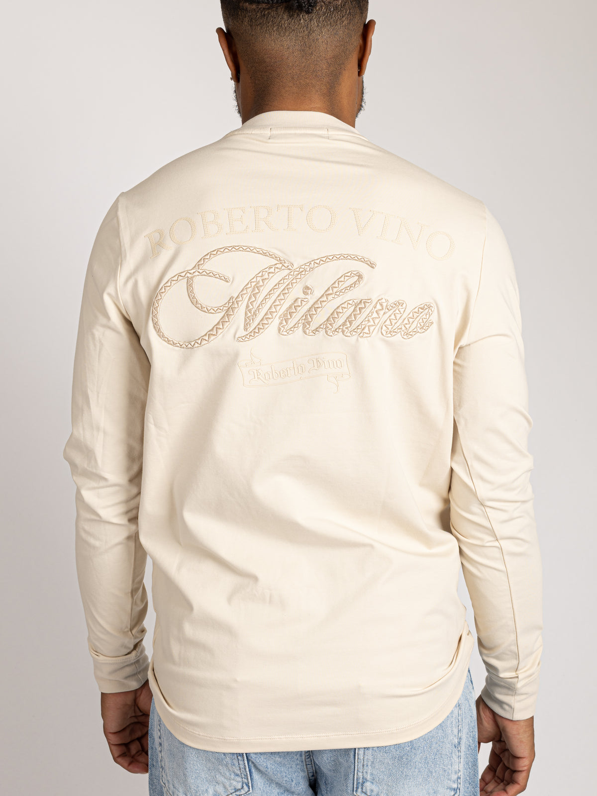 Slim Fit Long Sleeve Tee - Milano Script